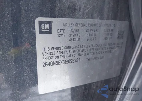 2014 Buick Regal Turbo/E-Assist Premium I from USA, damaged, VIN 2G4GN5EX3E9228781